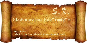 Stefanovics Kármán névjegykártya